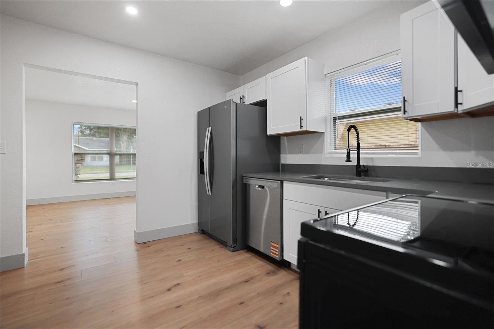 Kitchen facing living room