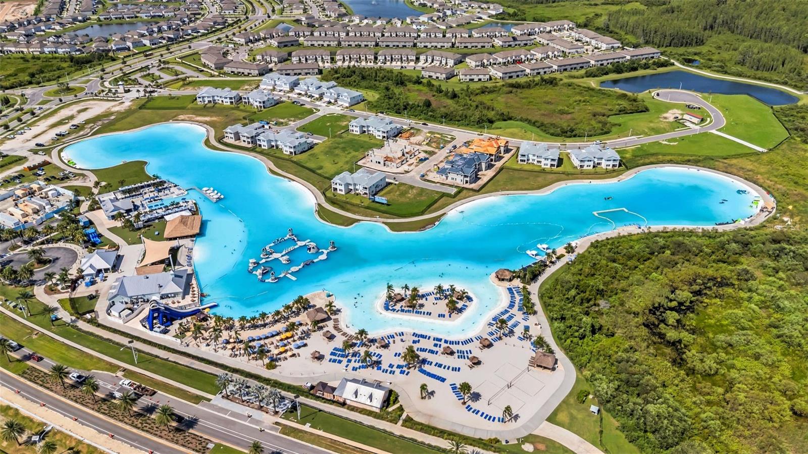 7 acre Lagoon with beach and water play!