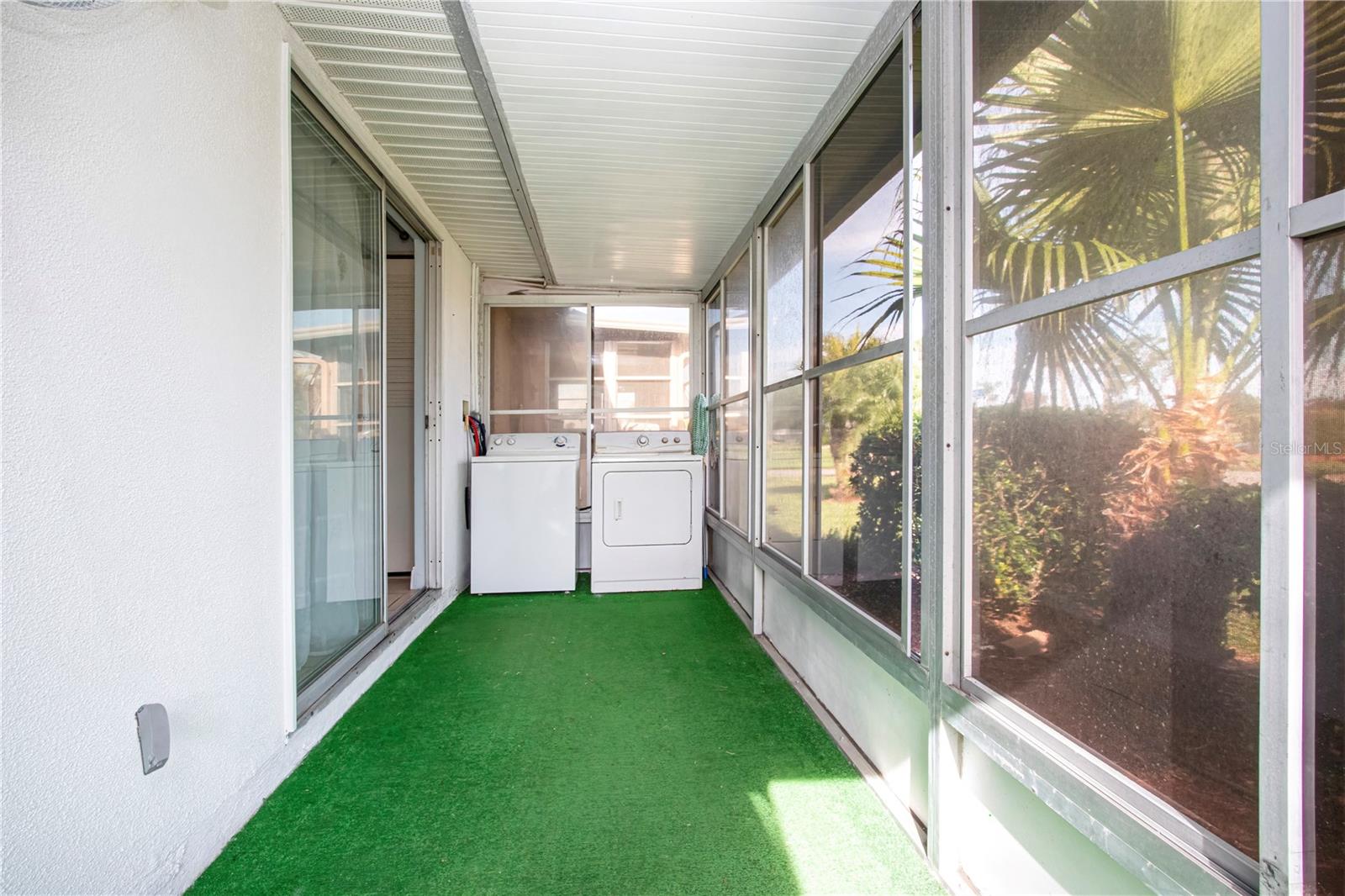 Lanai is enclosed and screened in