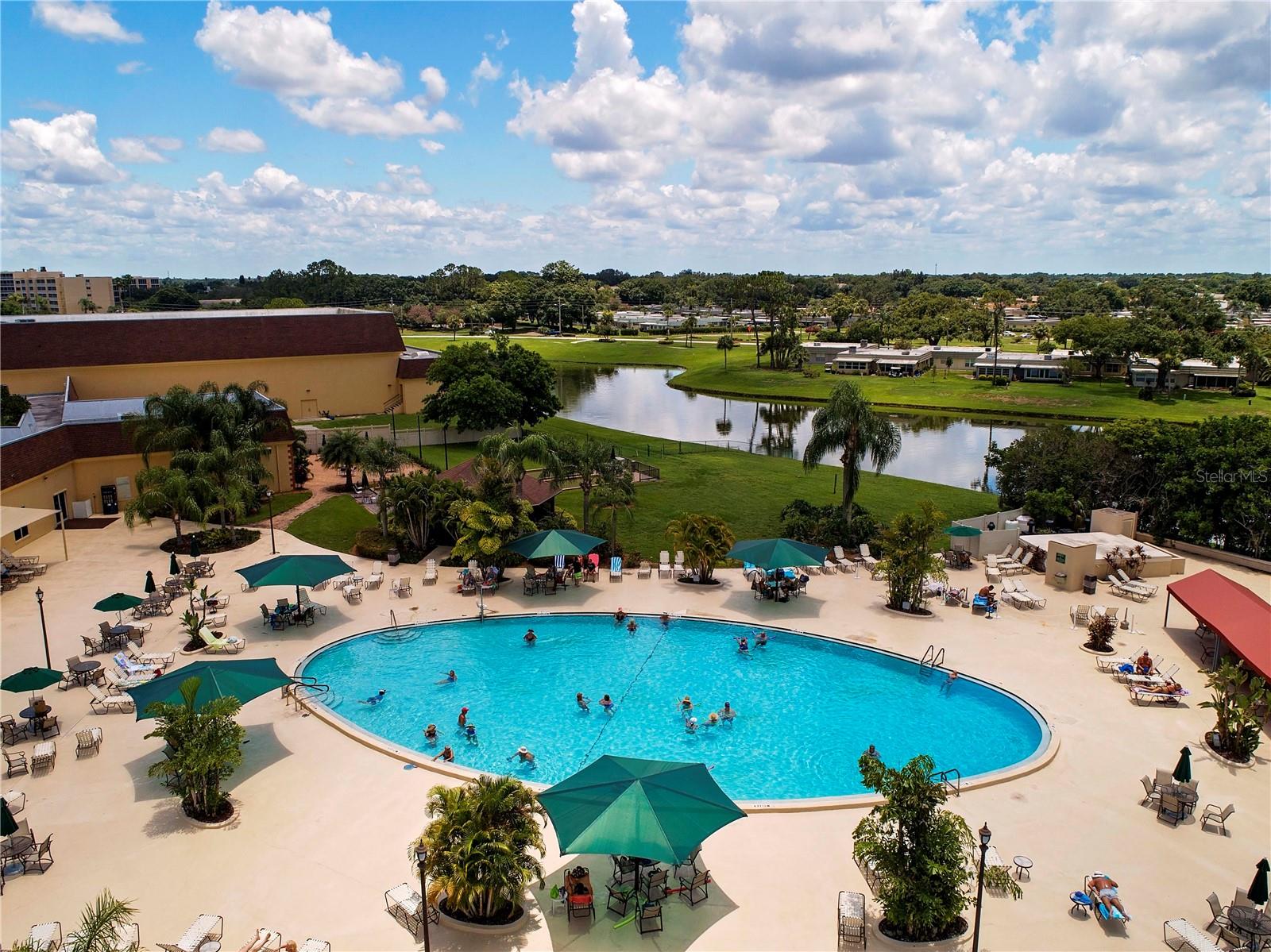 Drone photo of one of the pools