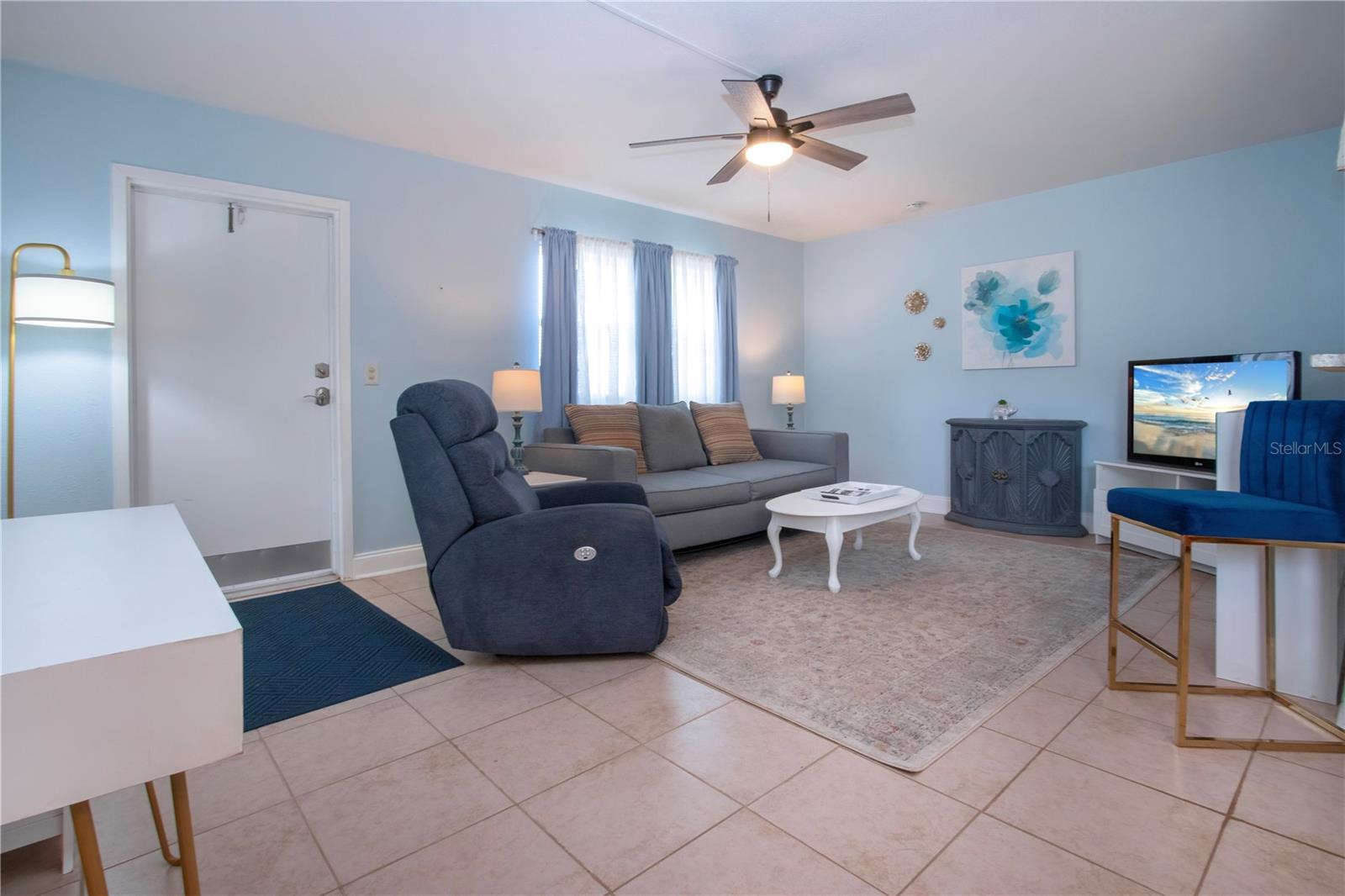 Living room is large 18x11 space