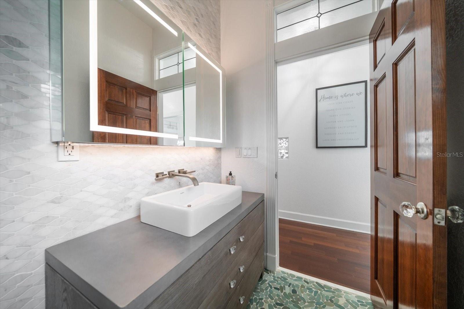 Guest bathroom on the main-living level.