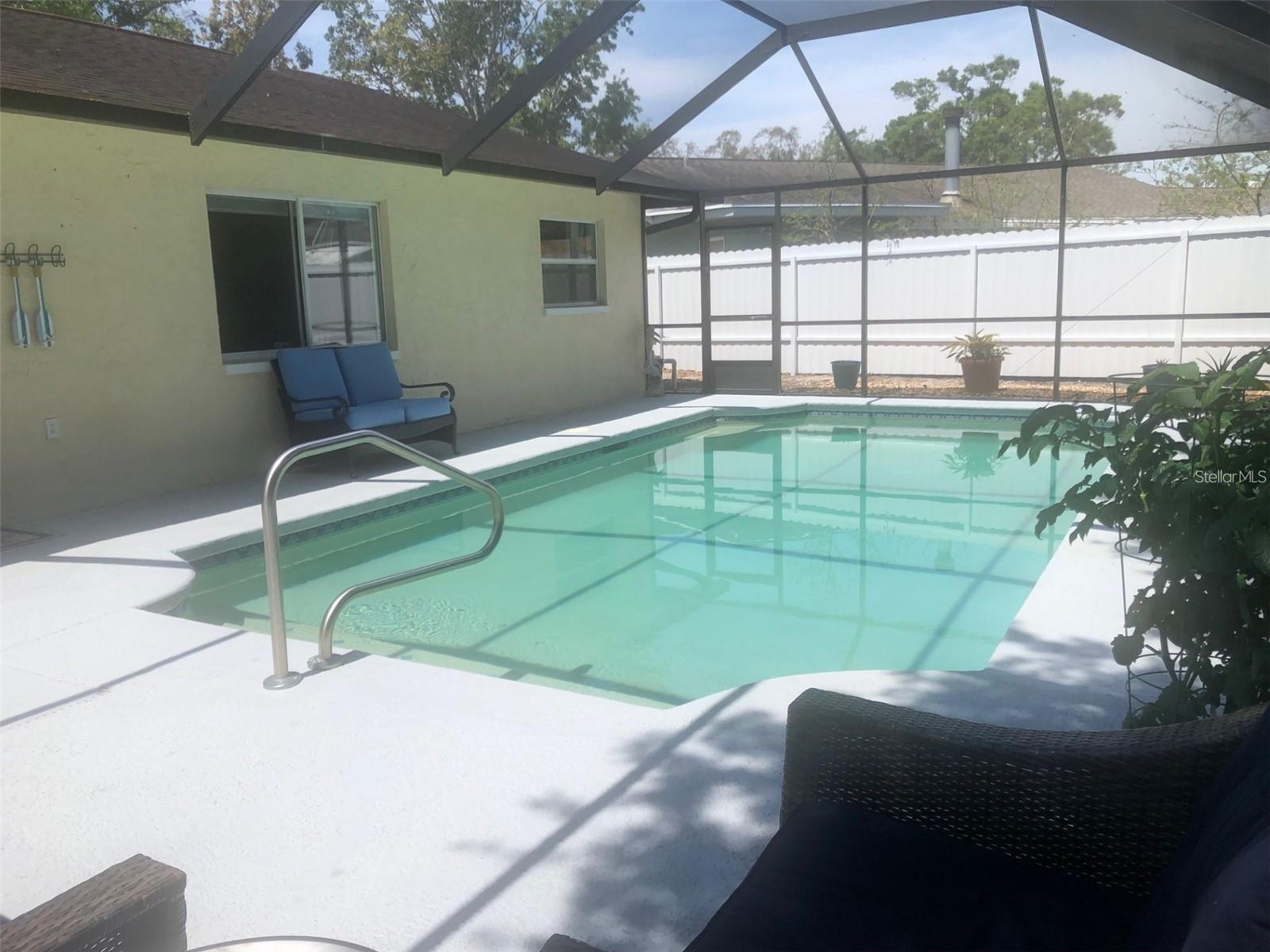 In ground pool and cage