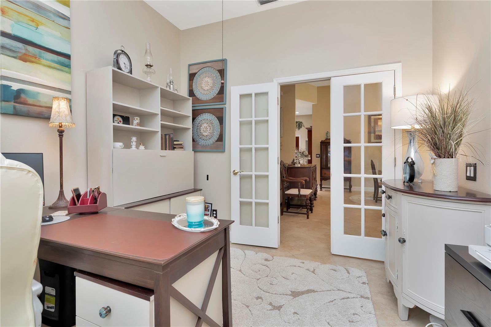 Office with French doors