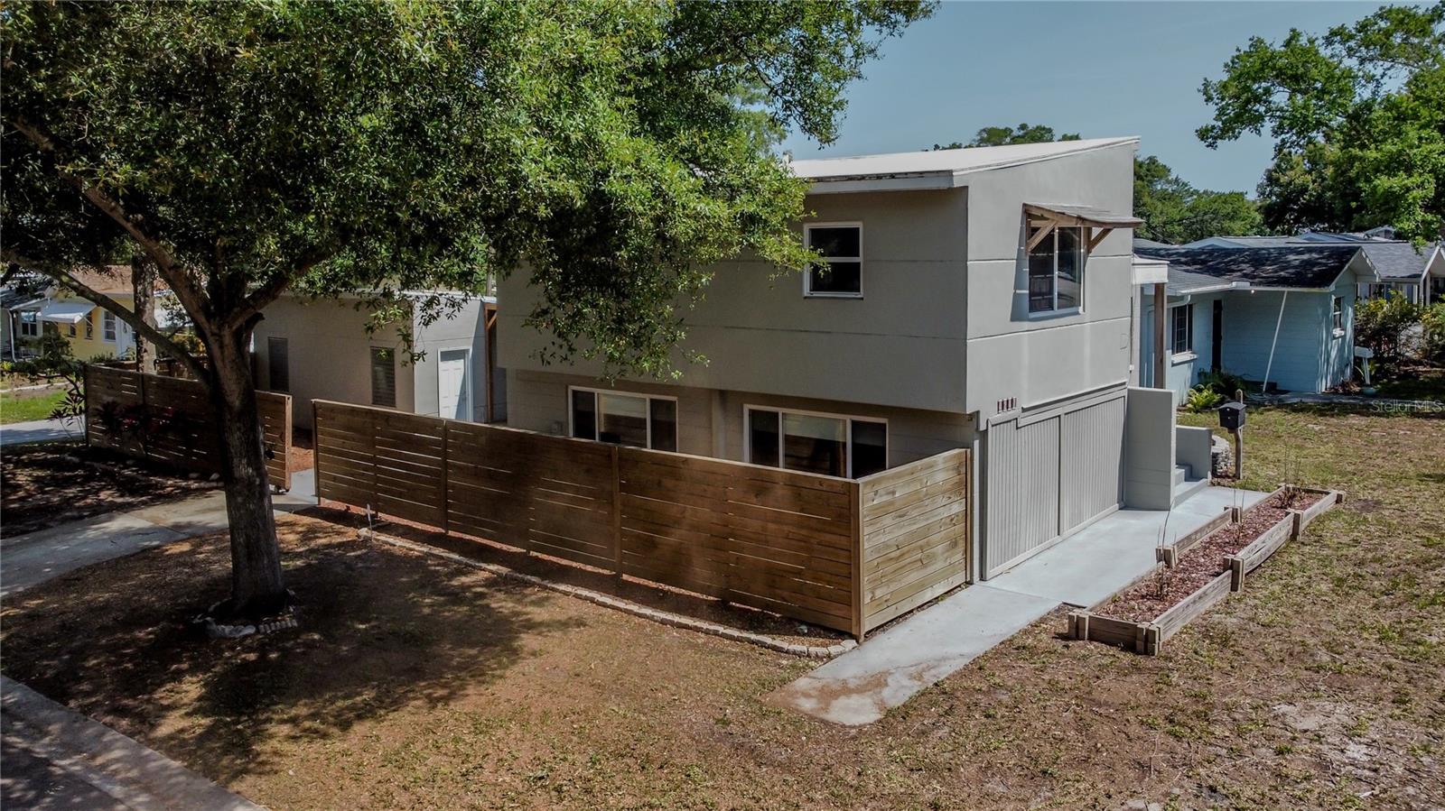 Aerial of side yard