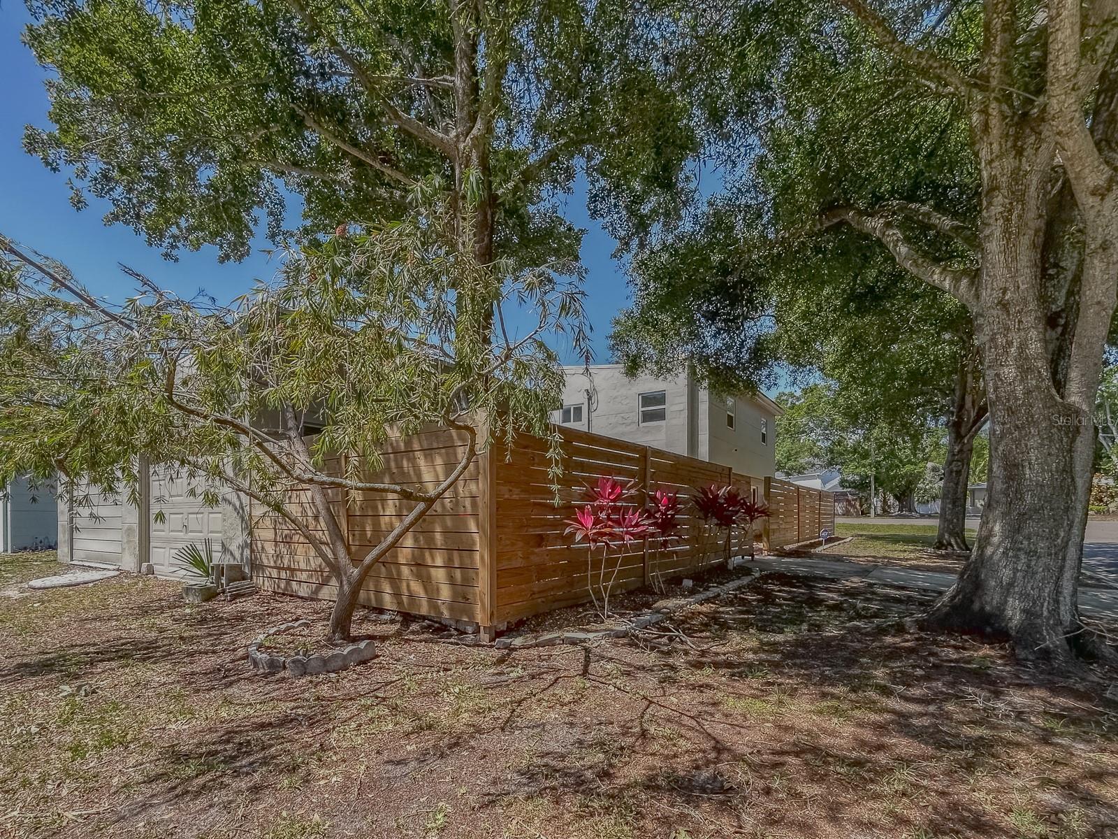 Rear yard, garage enterance
