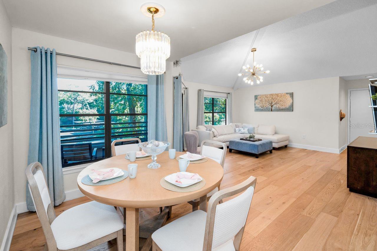 Beautiful open concept living with a great view of the outdoors too!
