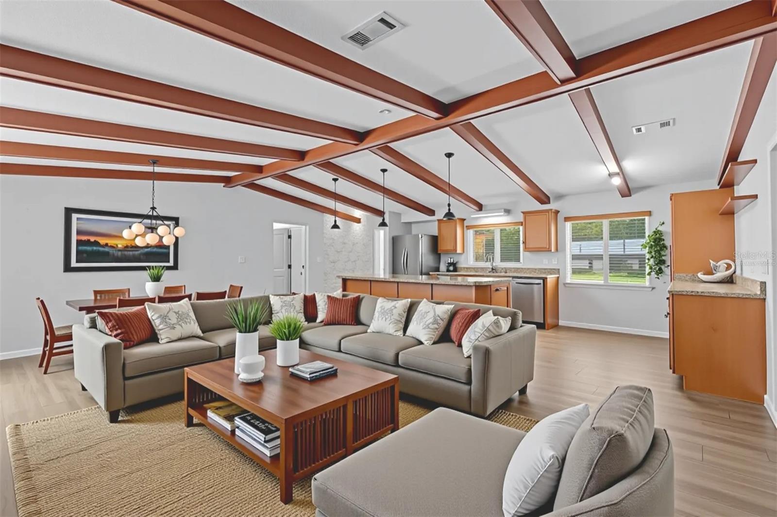virtually staged great room option three. So much space, so many options.
