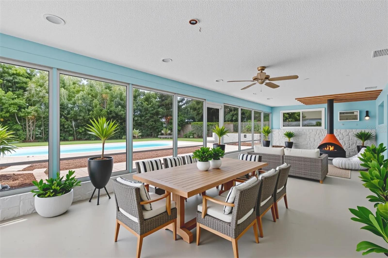 Virtually staged lanai.
