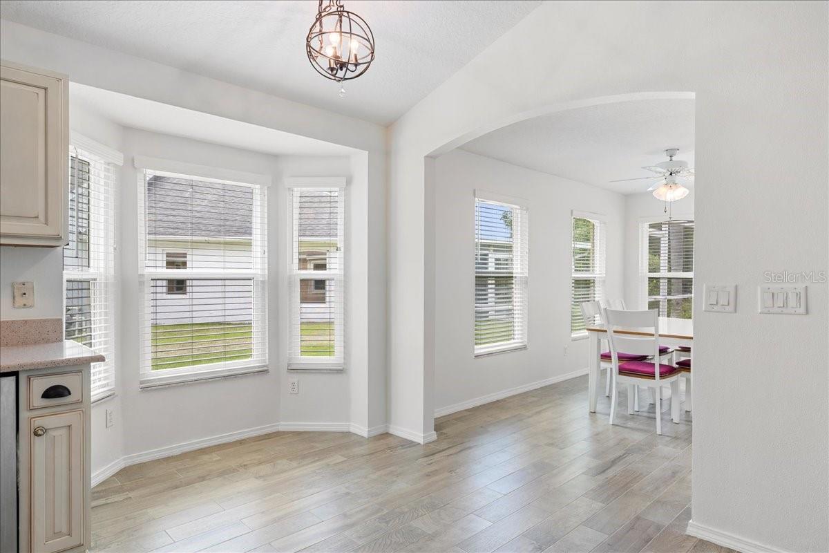 Eat-in kitchen breakfast nook and family room just off the kitchen