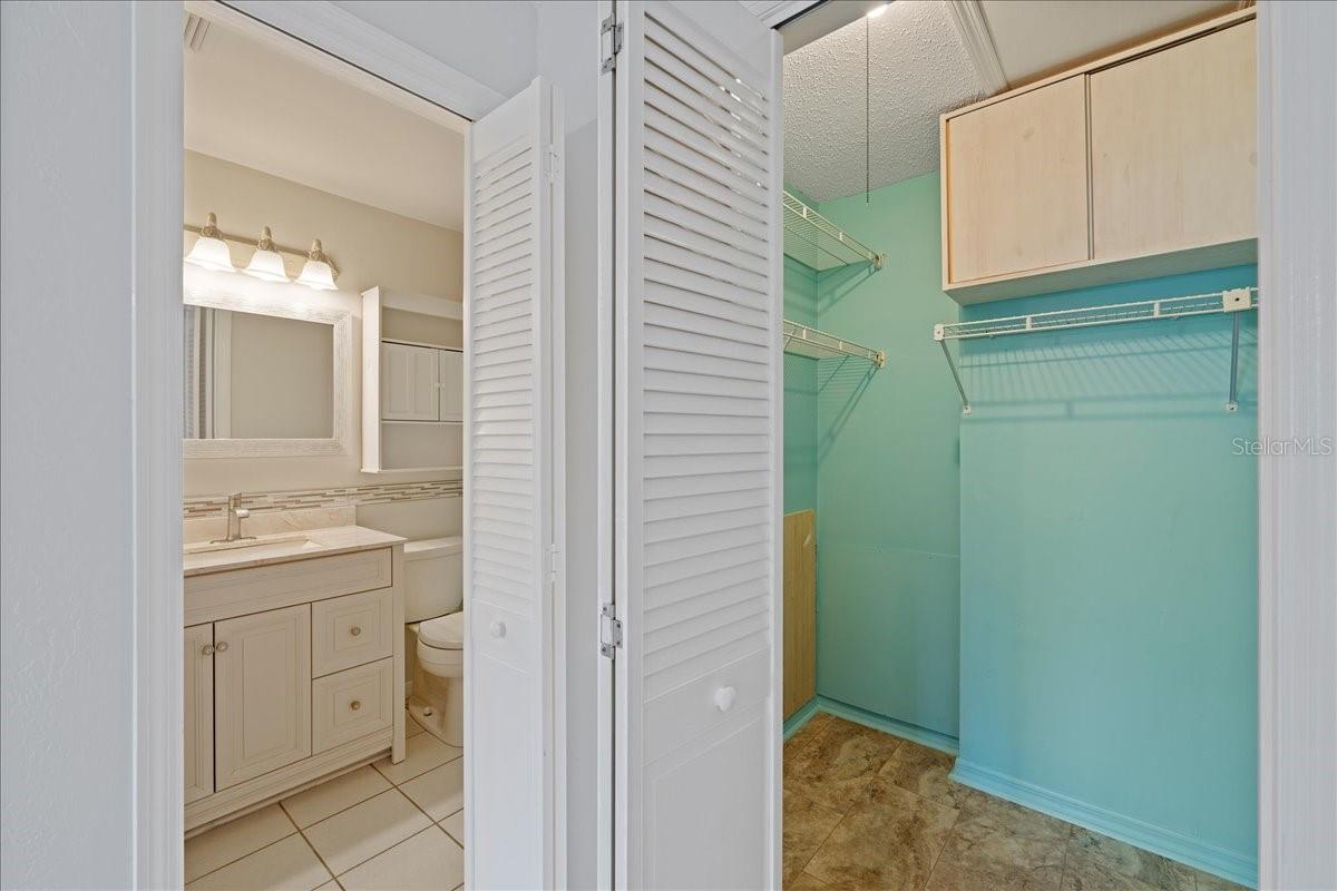 Primary ensuite bathroom and walk-in closet