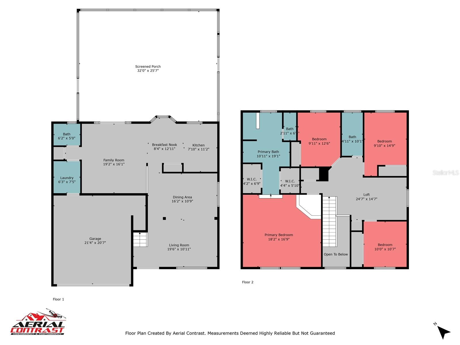 First and Second Floor Plan with Dimensions