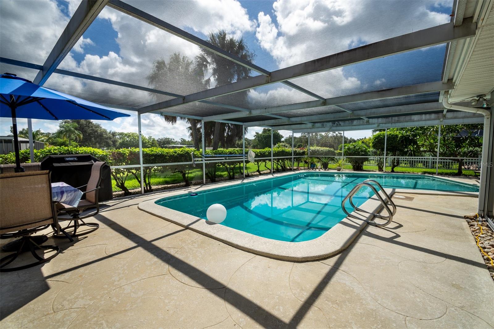 Screen enclosed oversized pool