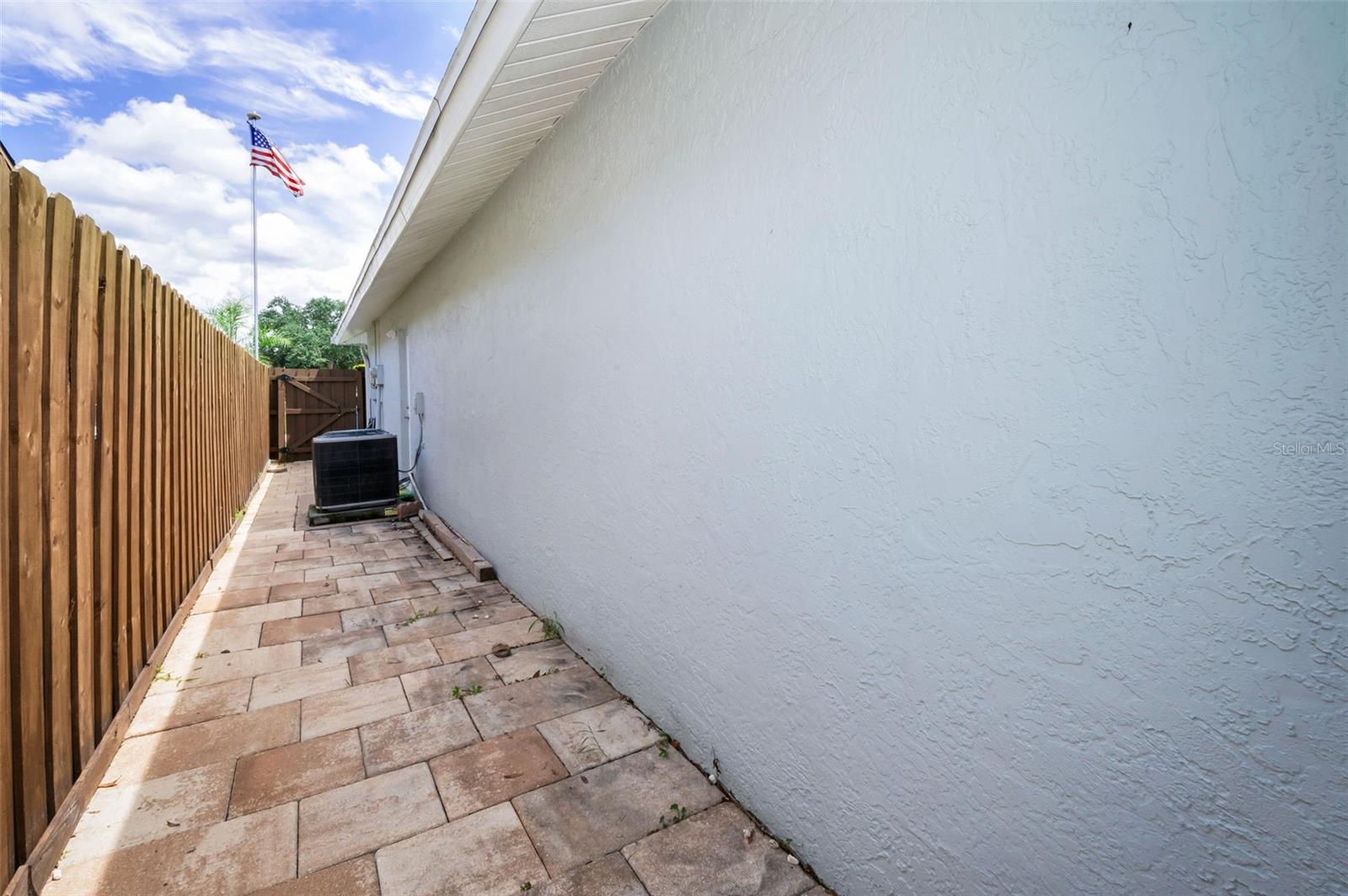 Paved side yard
