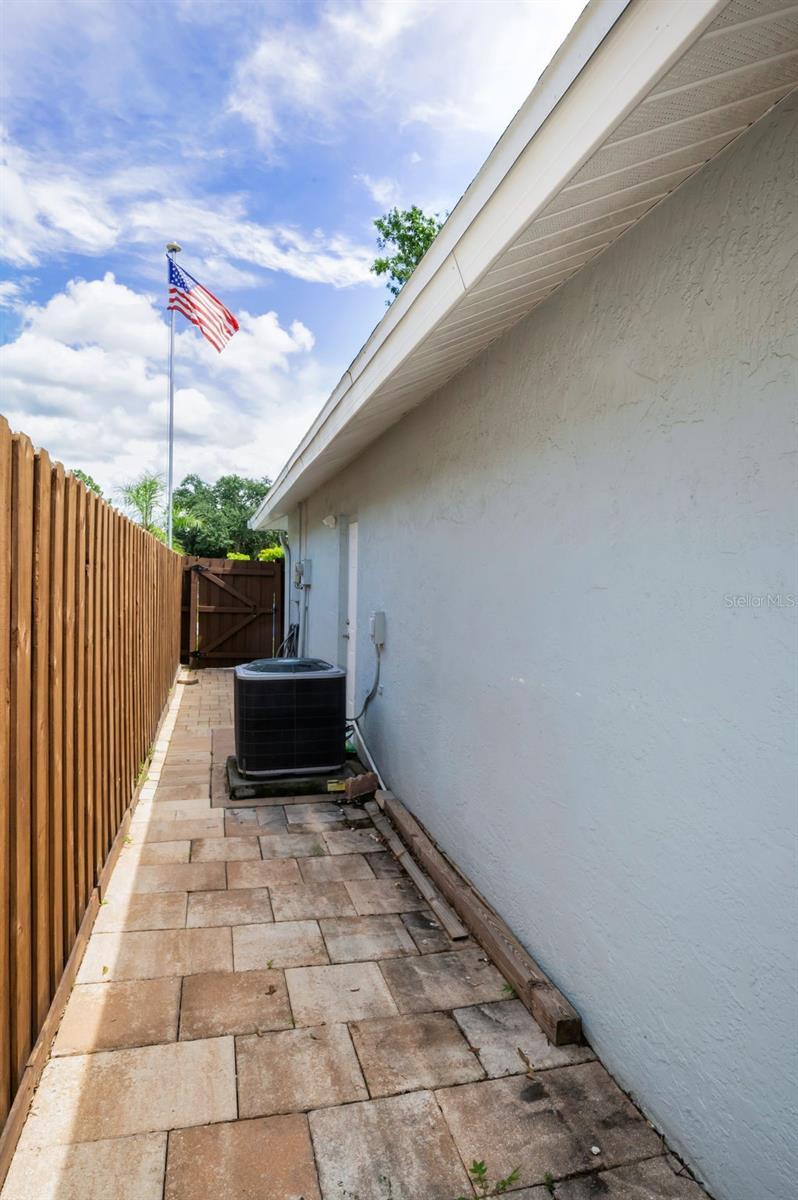 Paved side yard
