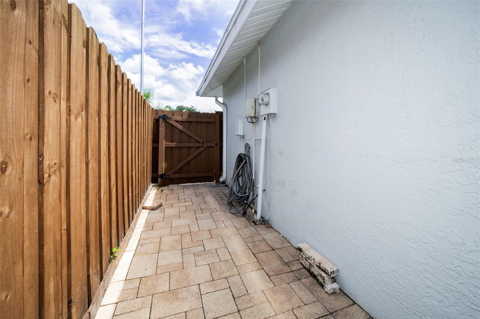 Paved side yard