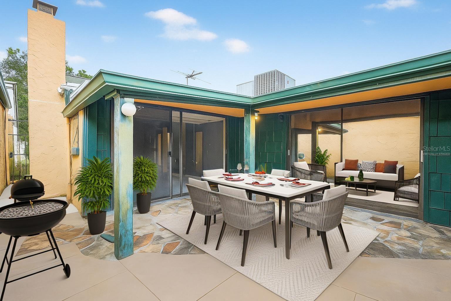 Virtually staged patio