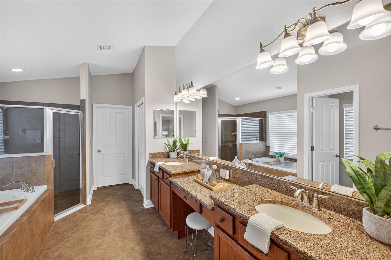 Primary Bathroom with Garden Tub and Shower