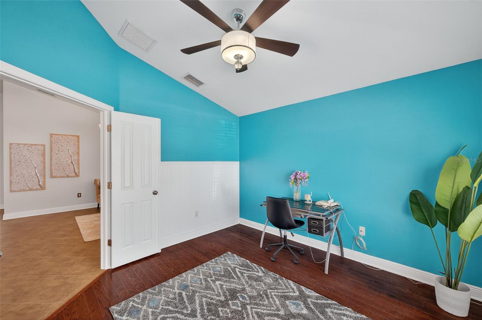 Office with Wood Floors
