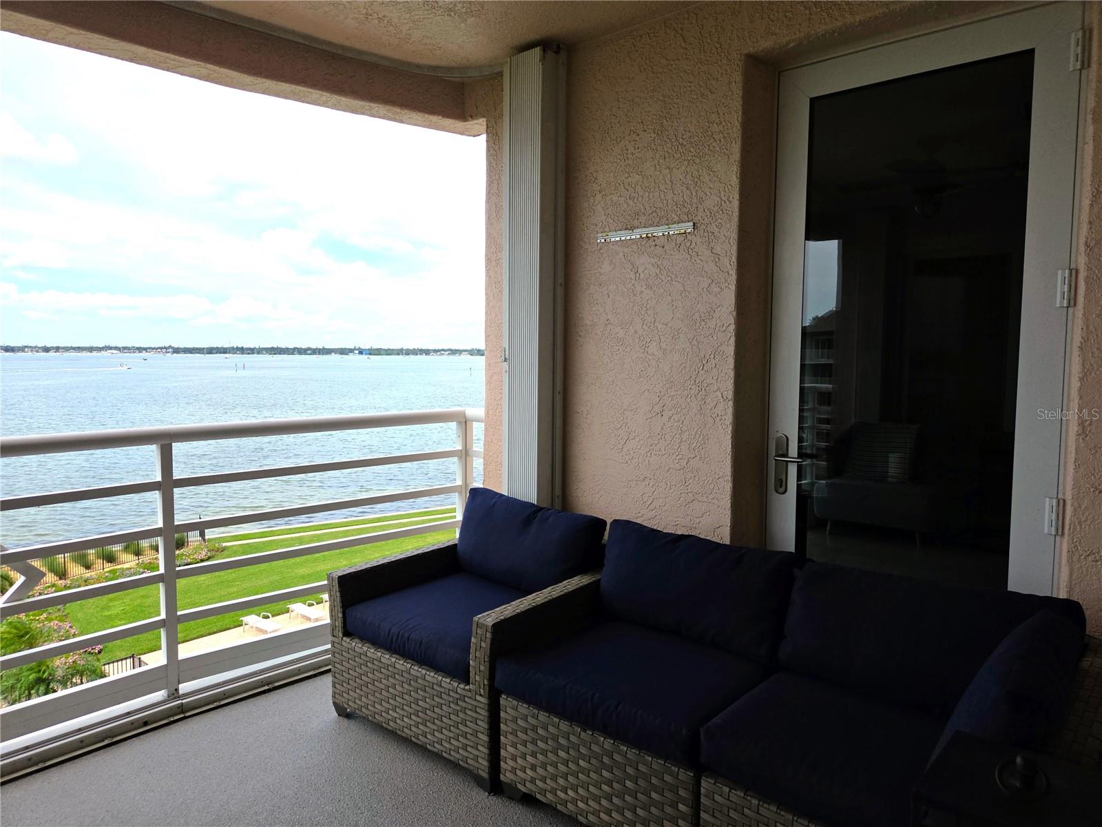 Balcony has Hurricane Shutters