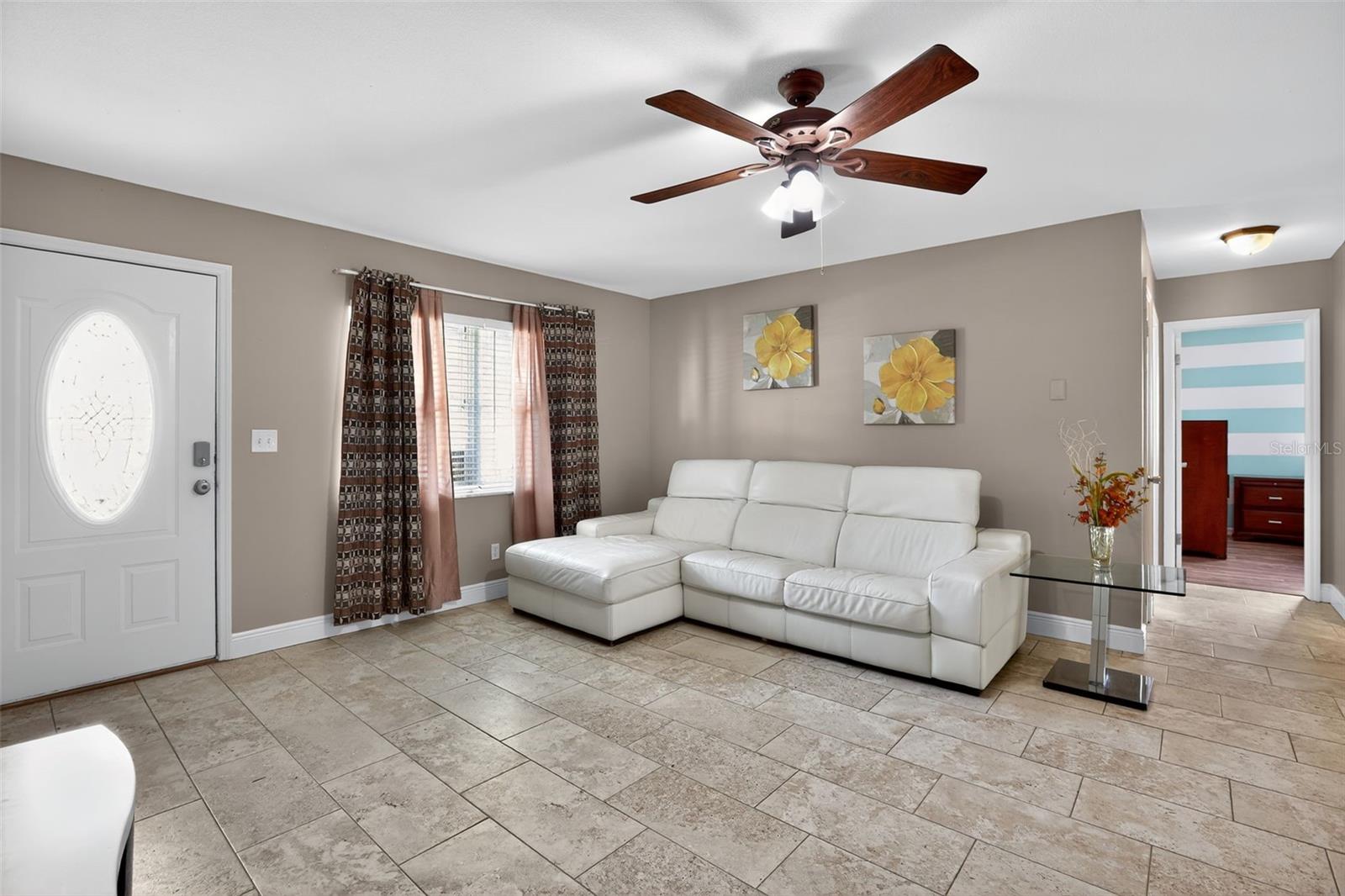 Entry and family room