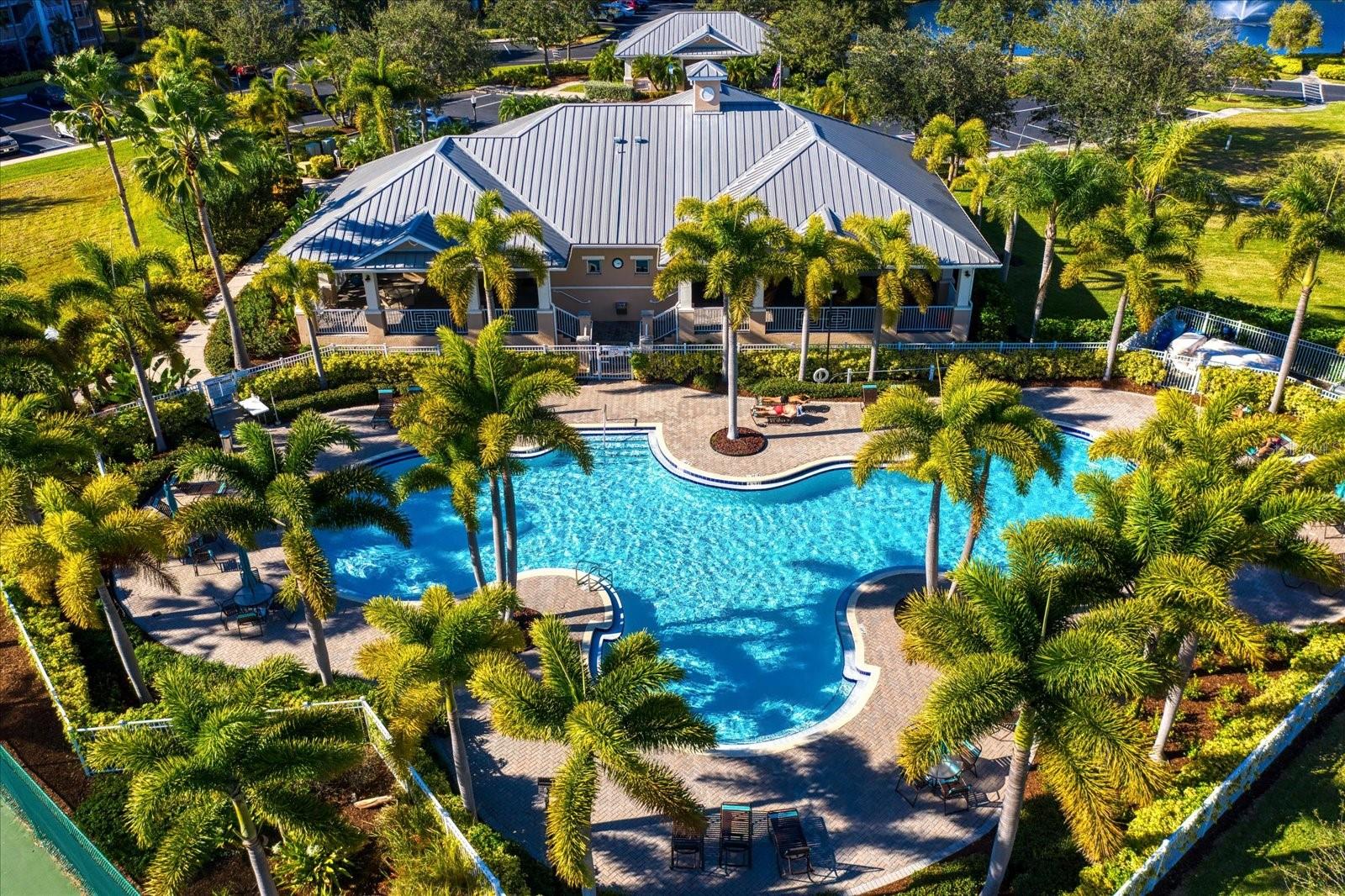 Seminole Isle Aerial of Club House and Pool