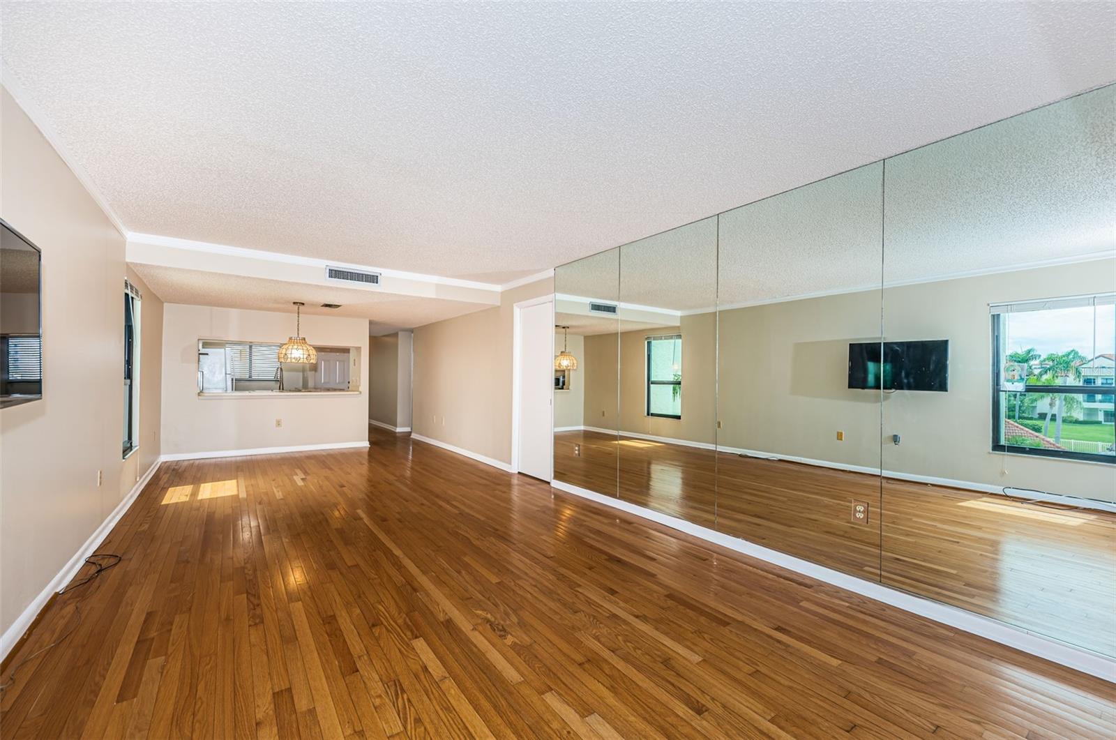 View from Living Space to the Dining and Kitchen Areas