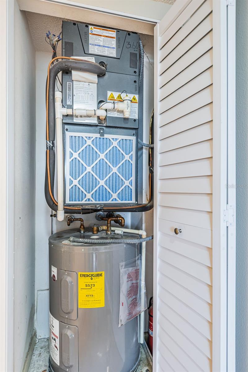 AC and Water Heater Closet