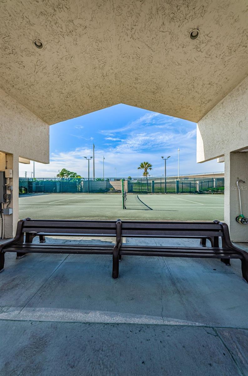 Covered Seating at Tennis Courts