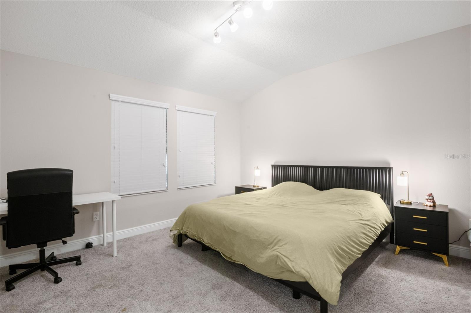 Primary suite with large walk-in closet and views of conservation