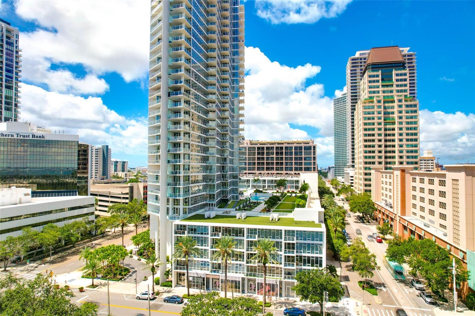Aerial View of Building/Amenities with View of Bay