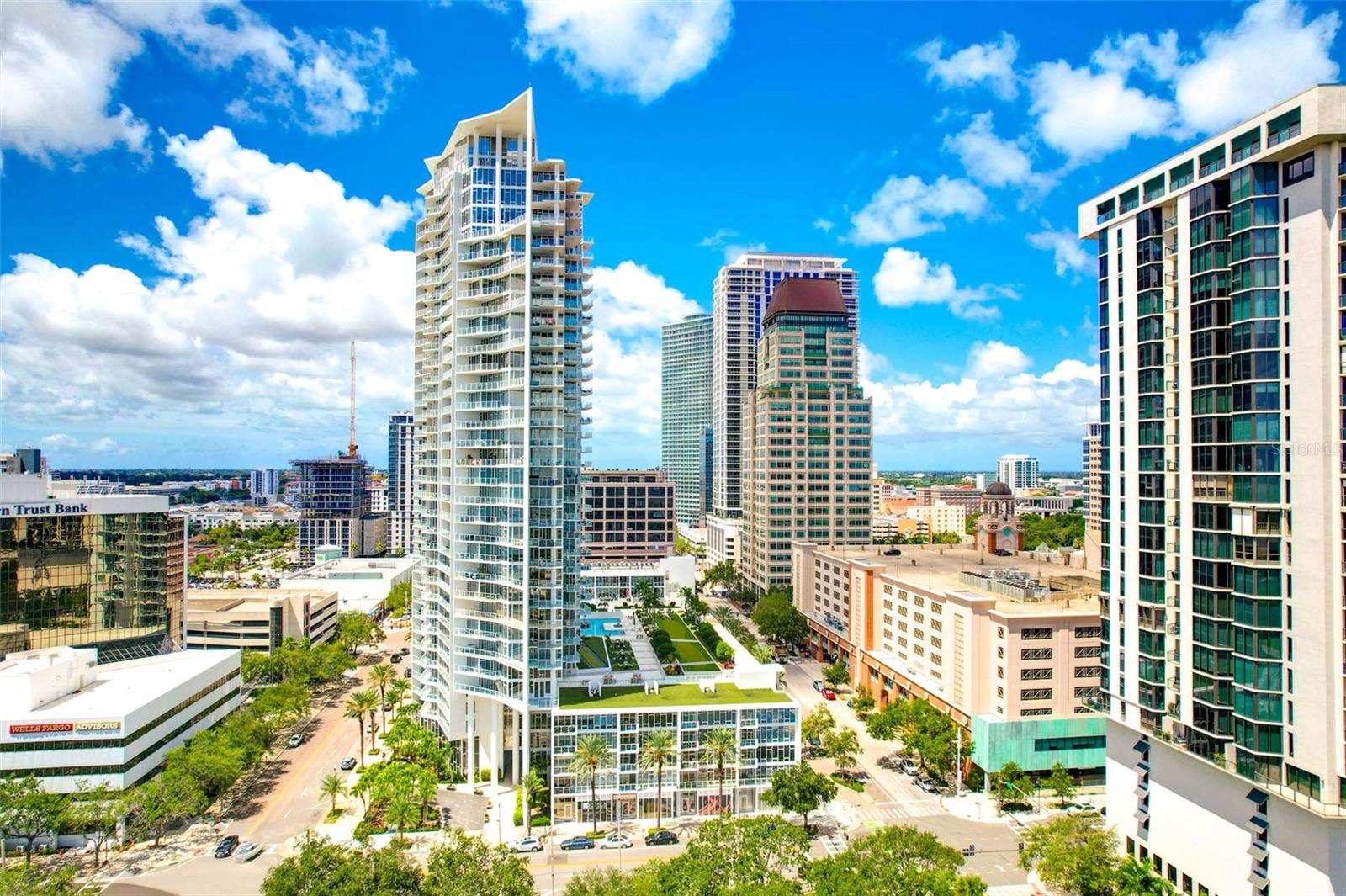 Aerial View of Building/Amenities with View of Bay