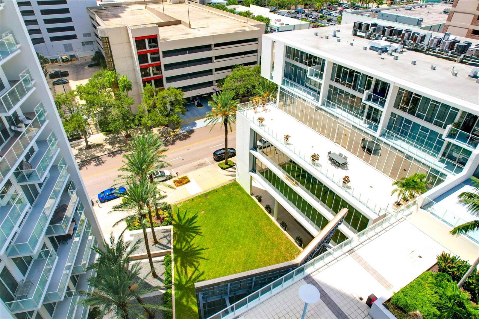 Aerial of Greenspace/Entrance