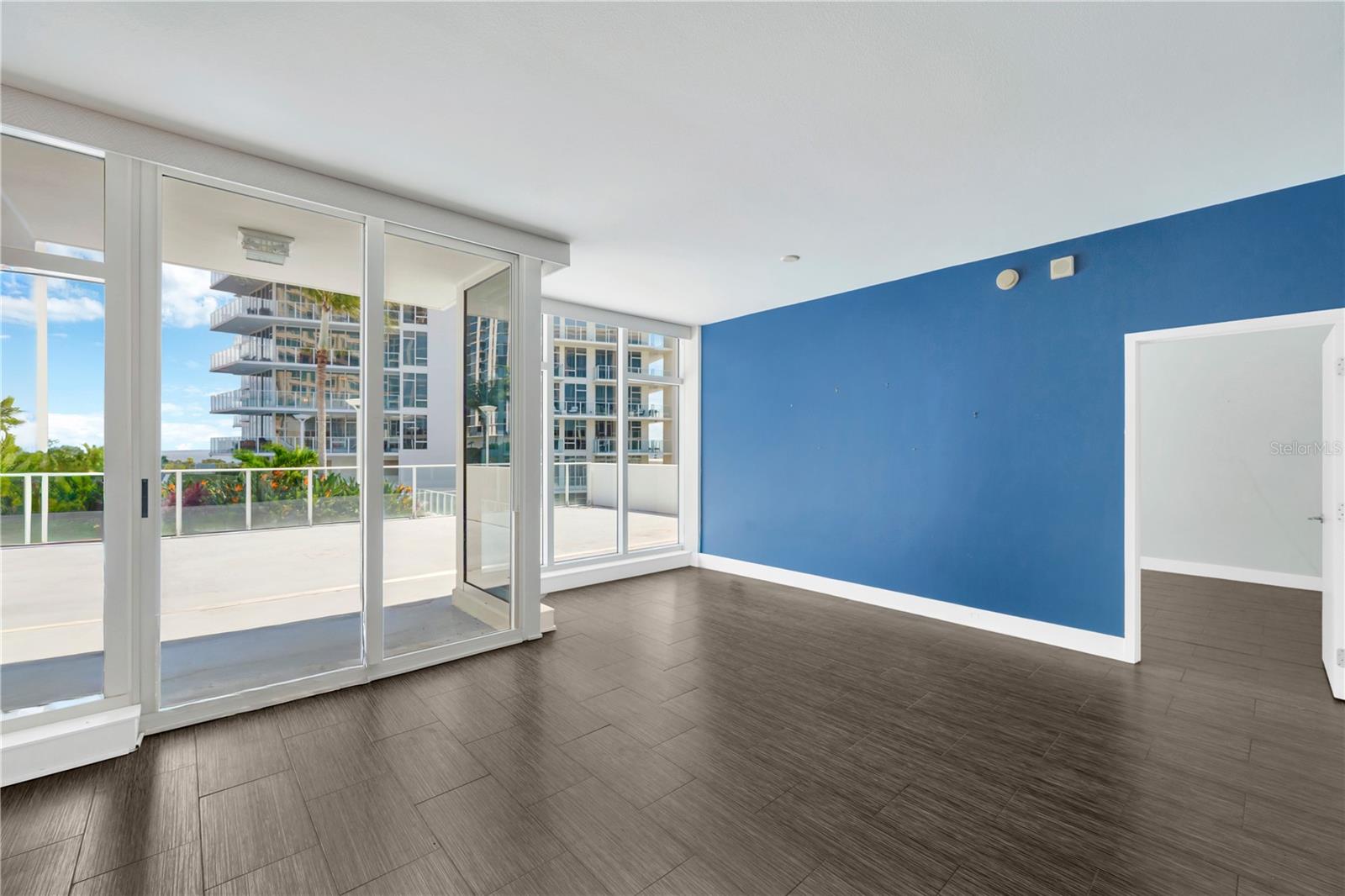Living Room View of Private Deck
