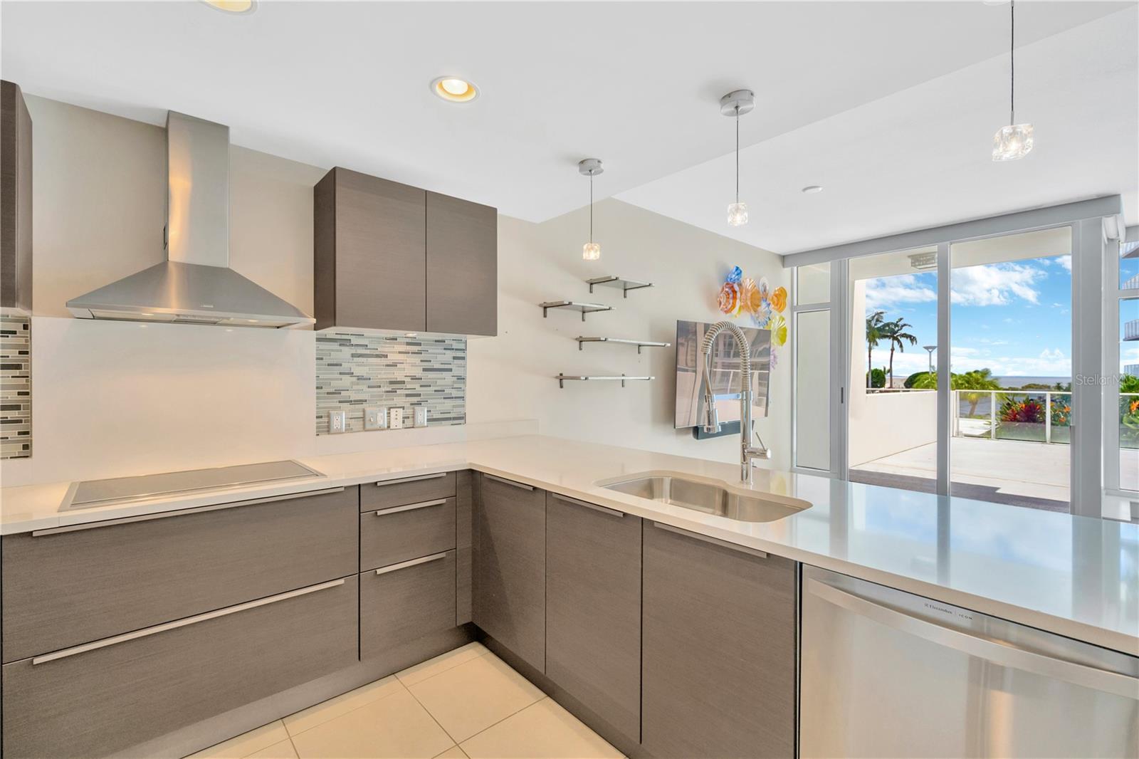 Kitchen with View into Living Room