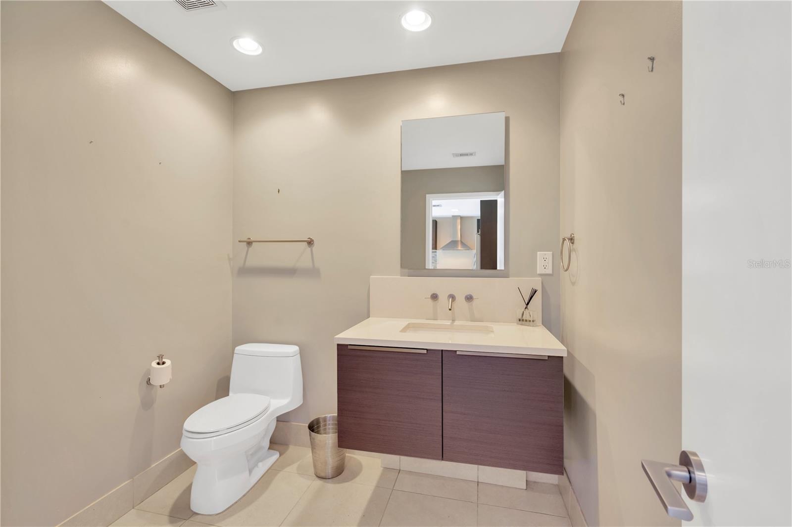 Half Bathroom in Hall