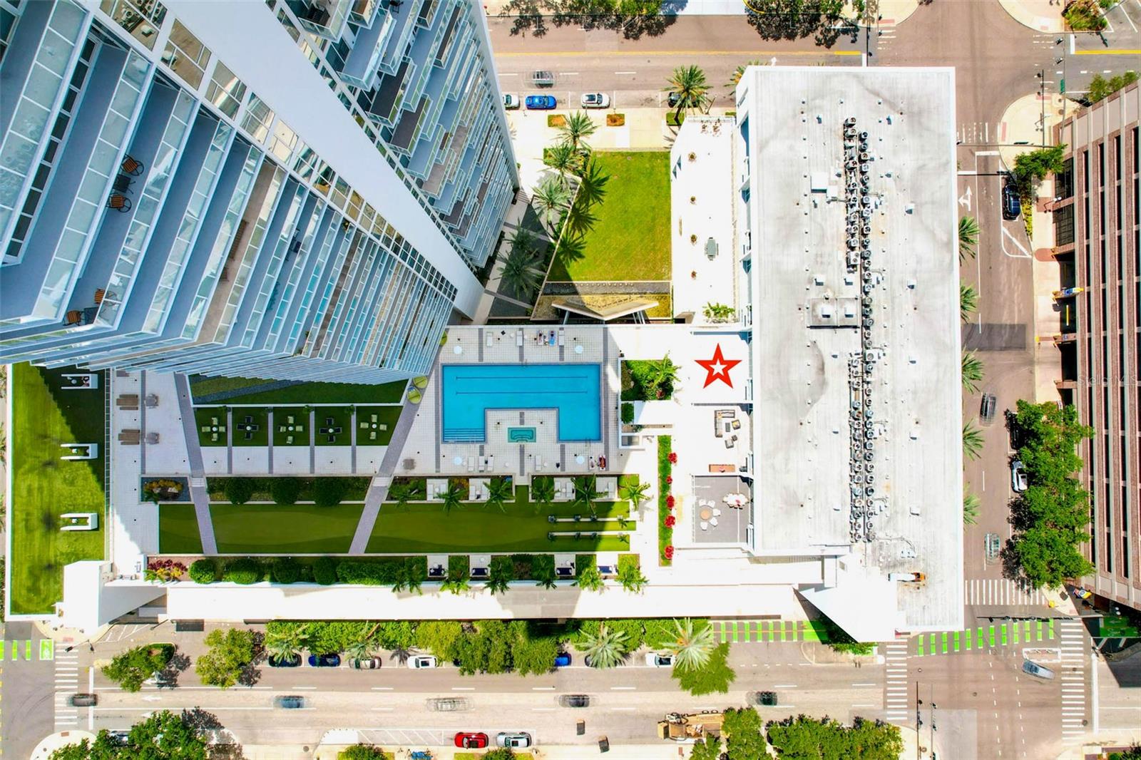 Aerial View with Marker On Unit/Deck