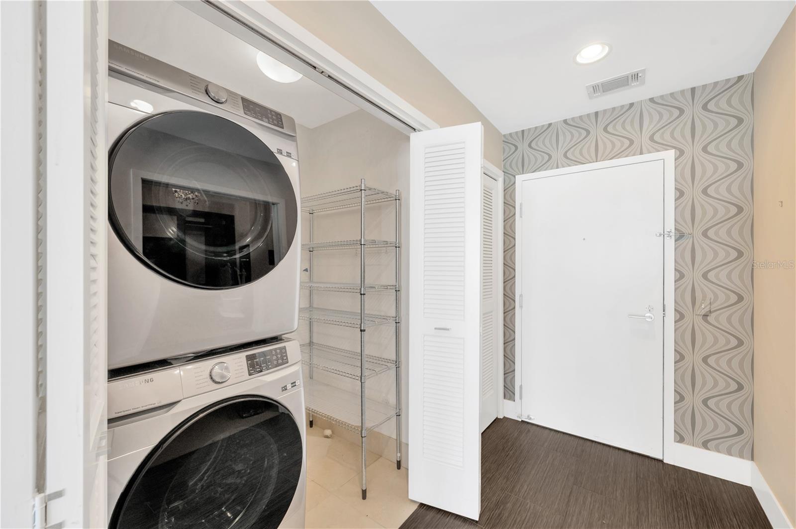 Laundry with View of Front Door
