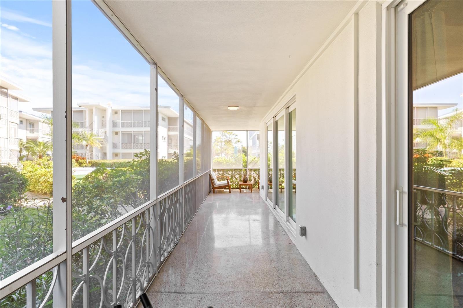 Enjoy 360 sqft of screened-in patio