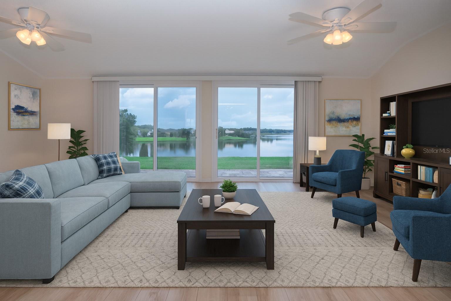 Staged family room