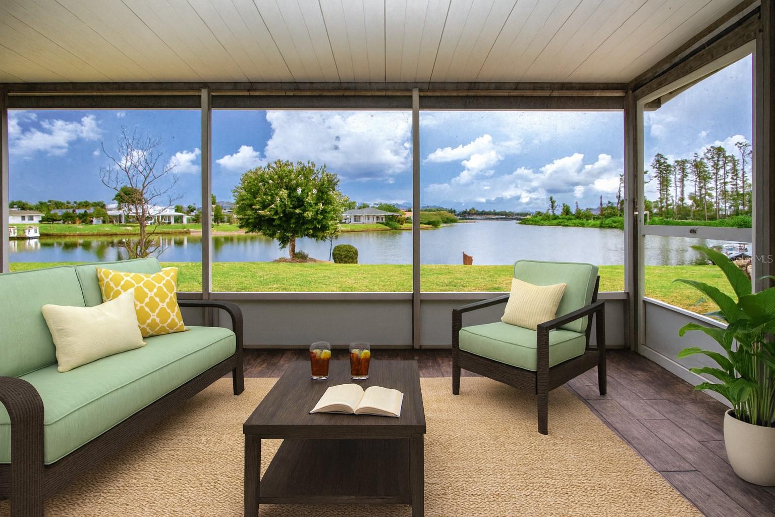 Staged screen lanai