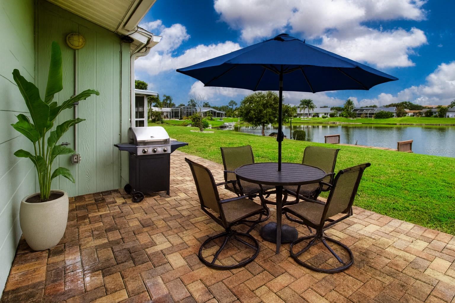 Open paver patio (staged)