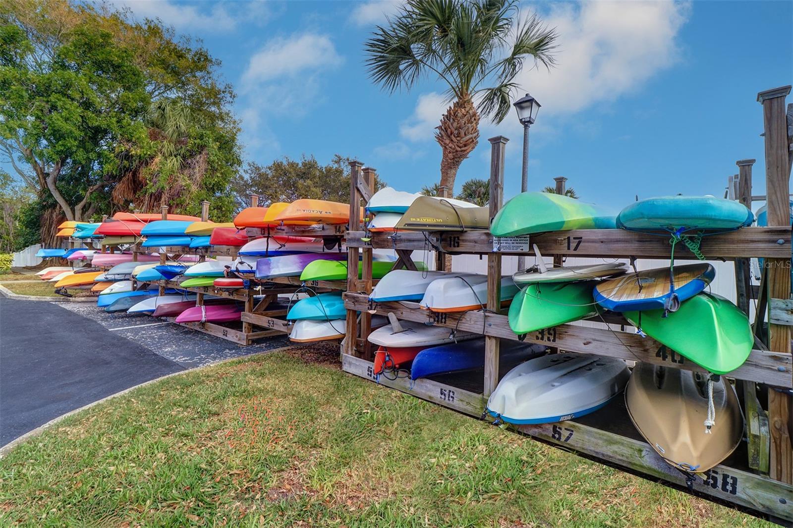Waterside North -Kayak storage near the drop-in