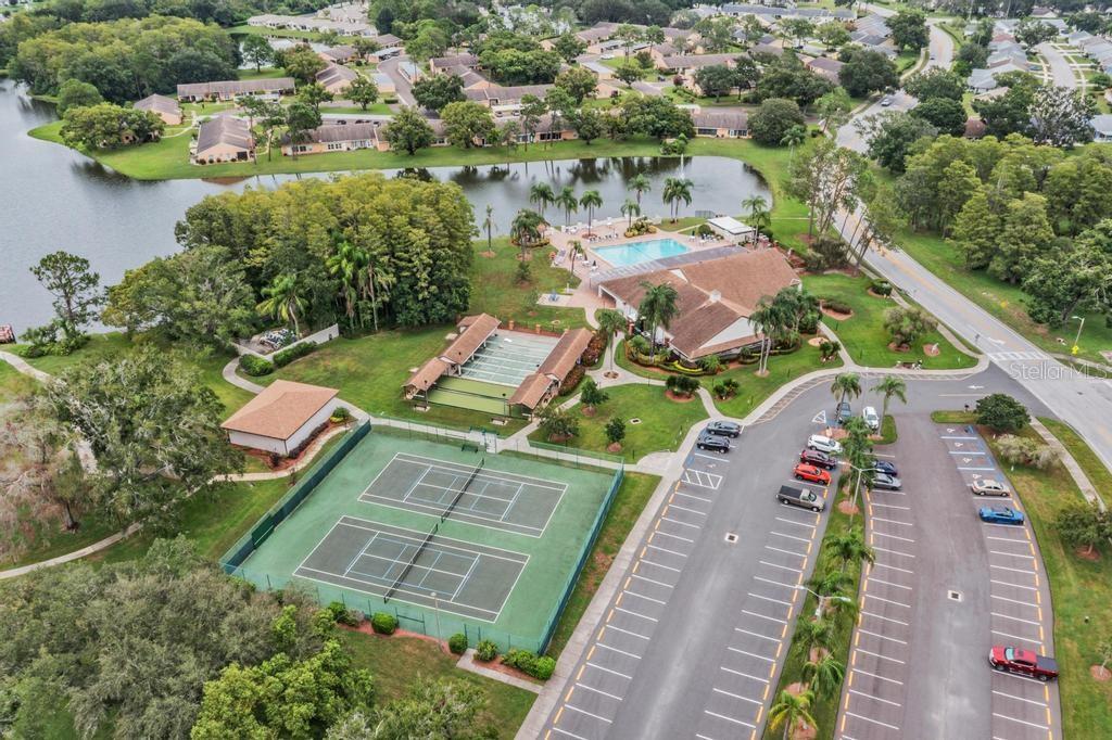 Clubhouse with tennis