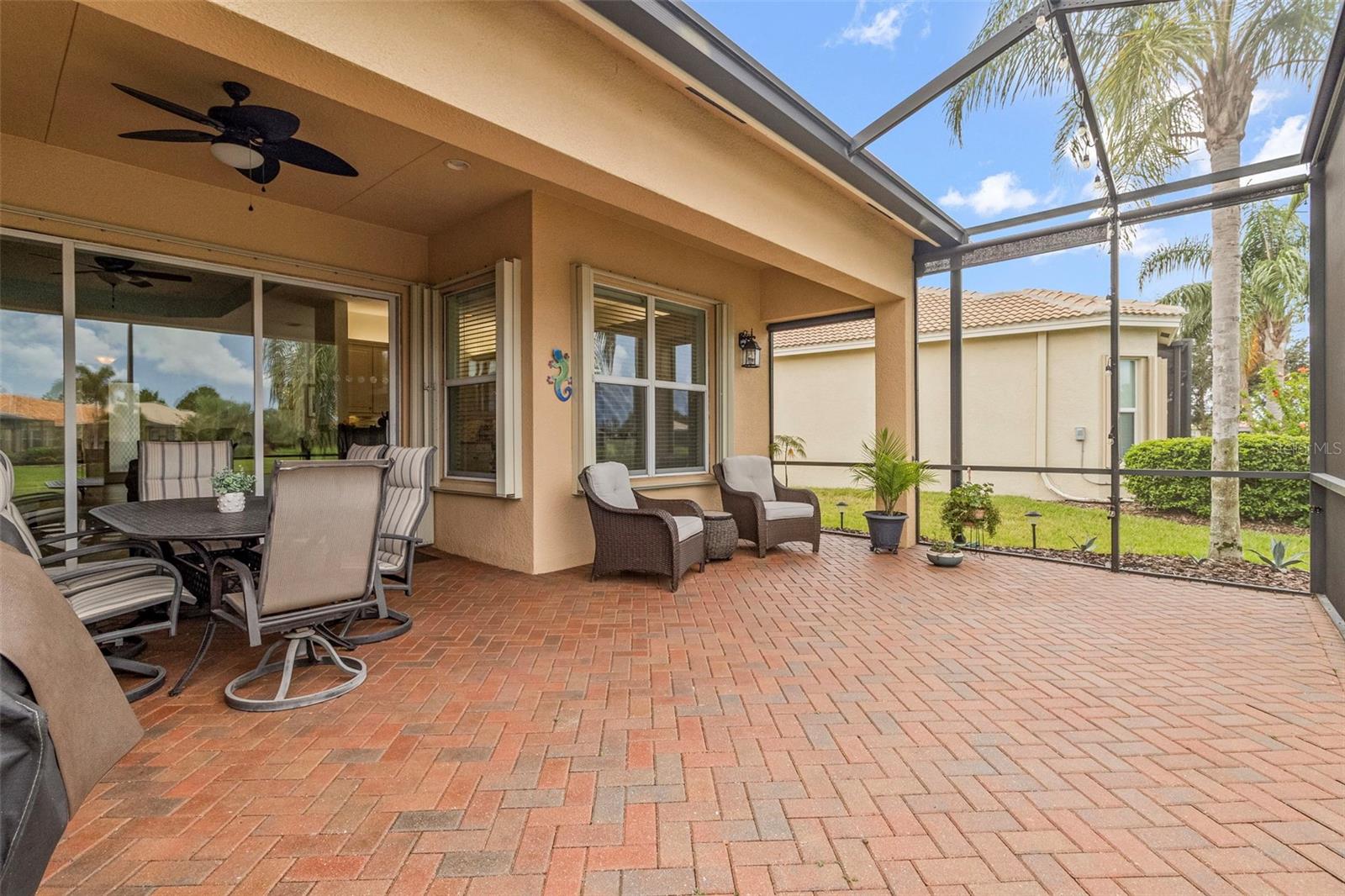 Extended Screen Enclosed Lanai with view of Lake & Sunset