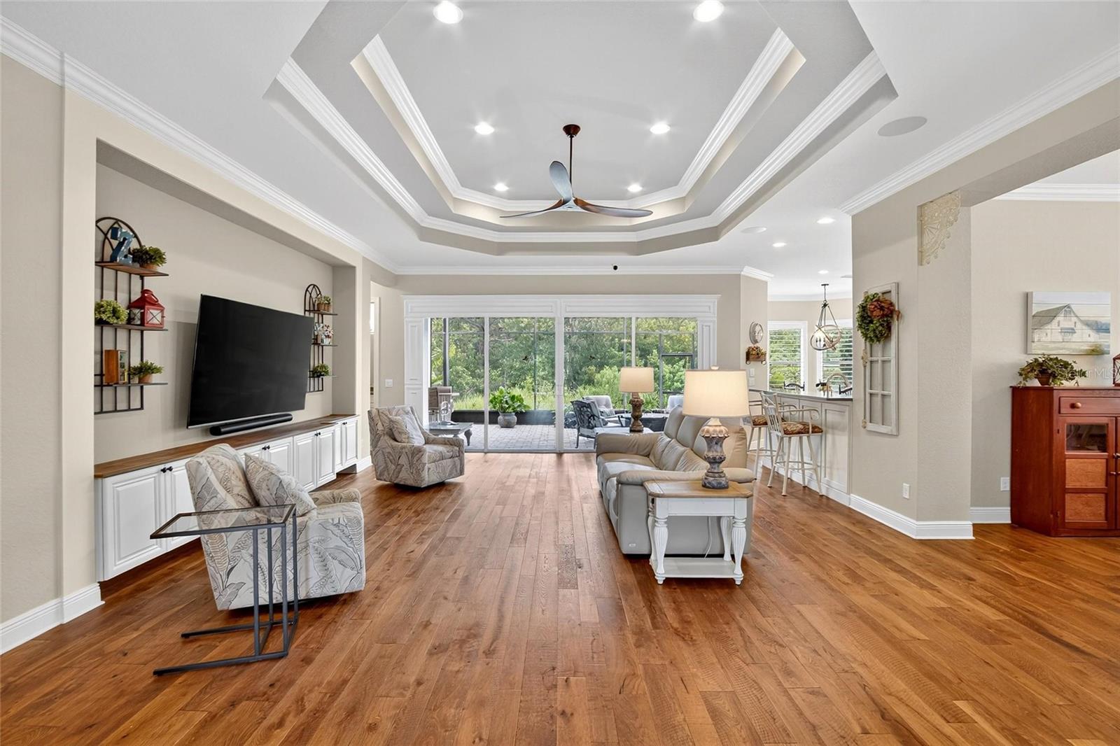 Great Room w/Coffered Ceiling