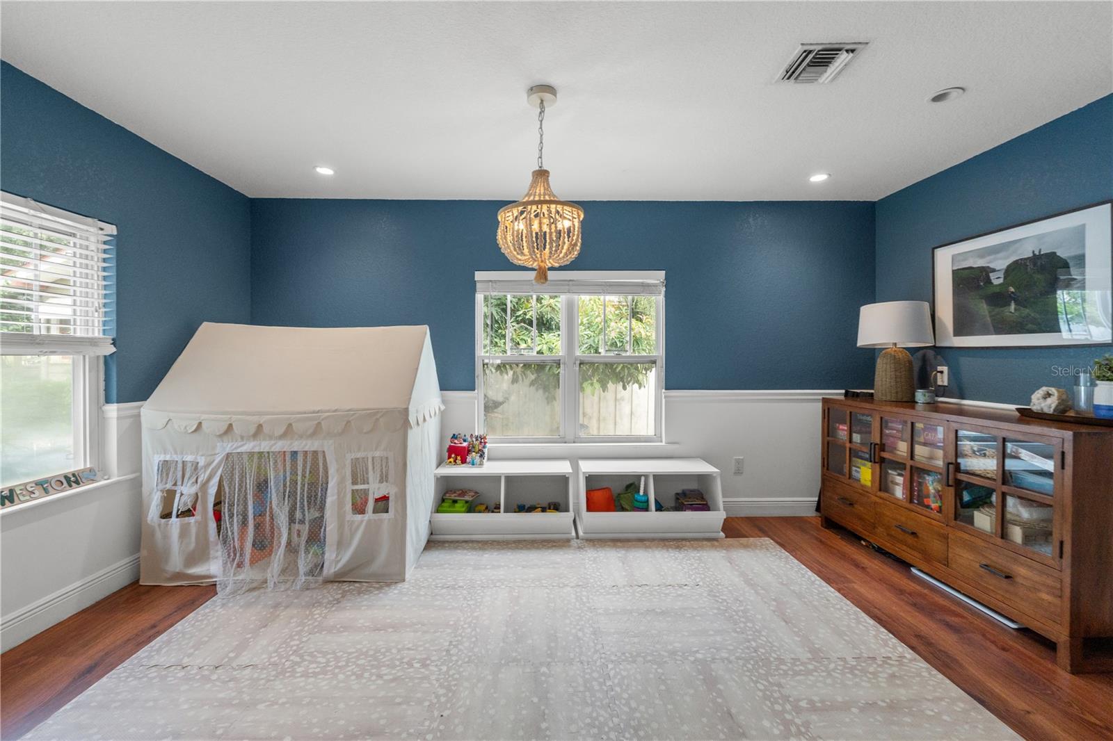 Downstairs bedroom. Currently toy room and could be an office