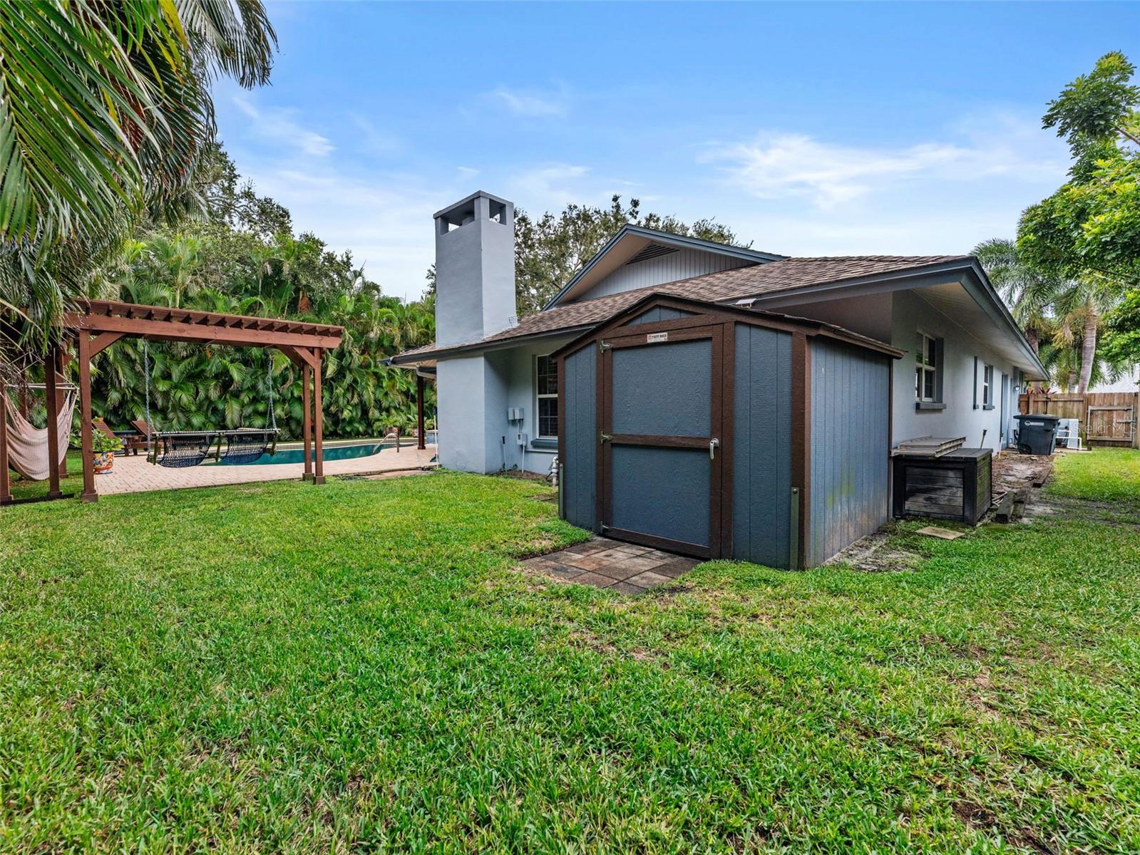 Backyard TuffShed provides convenient storage and organization