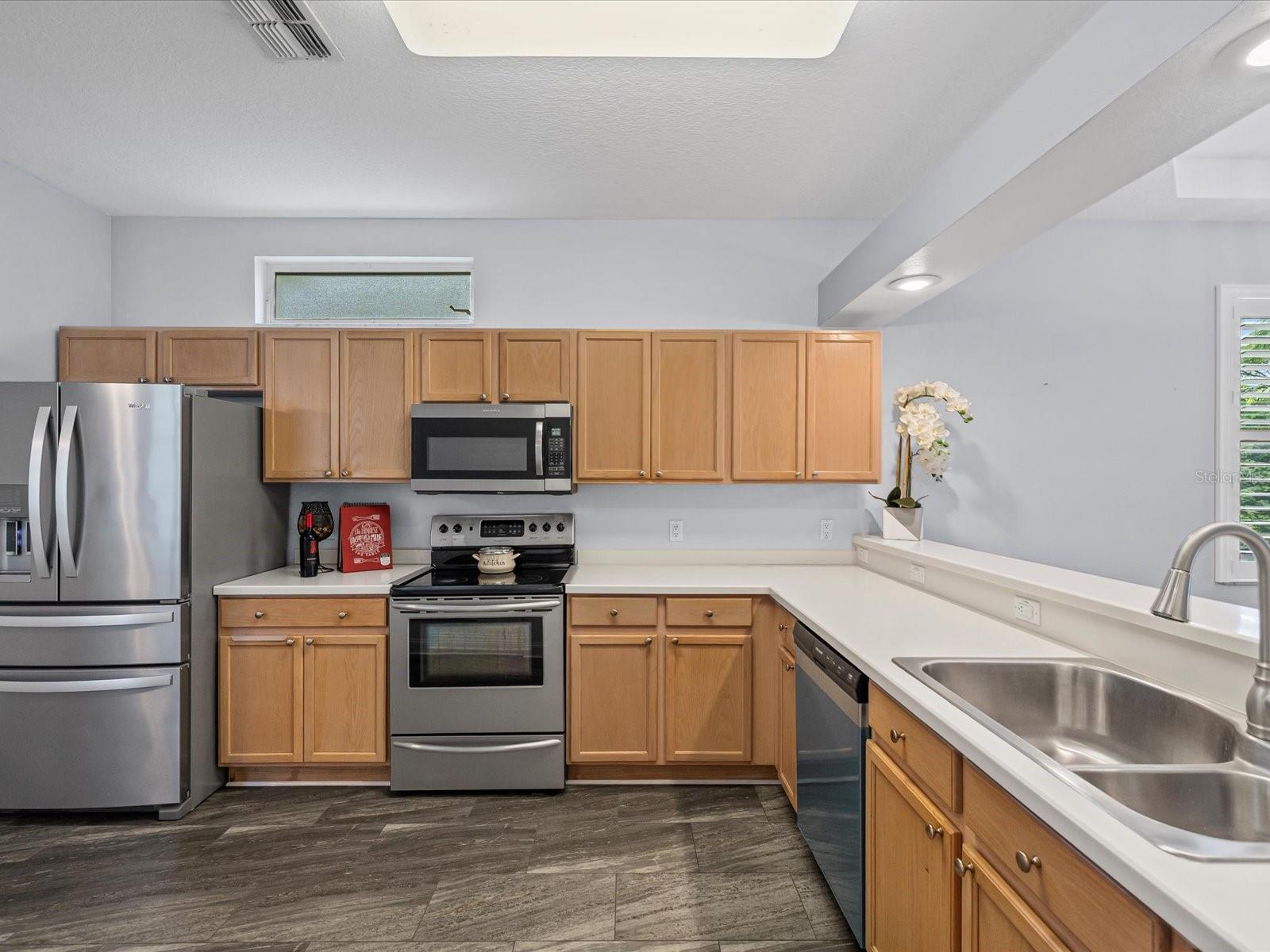 Kitchen with corian counters