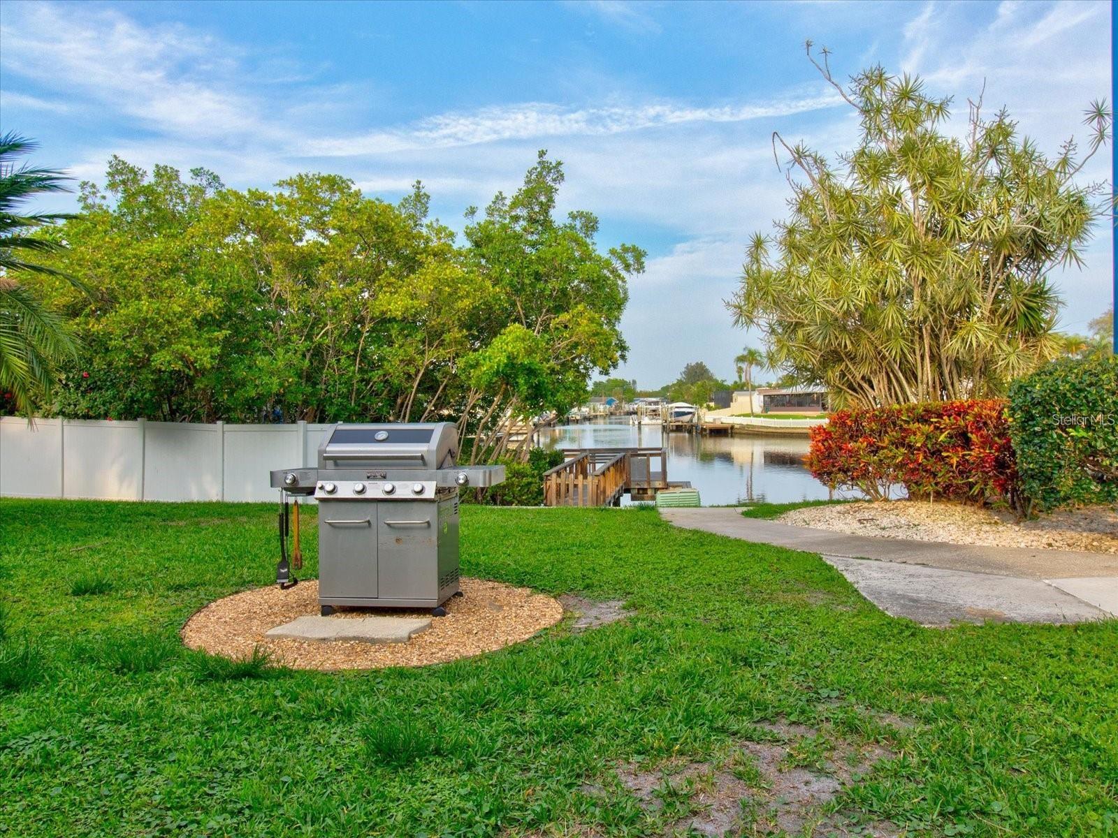 Grill station with view of the water
